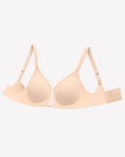 Nude wireless seamless bralette with V-neck cups and wide elastic underband