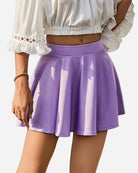 High waist A-line skirt in lavender purple