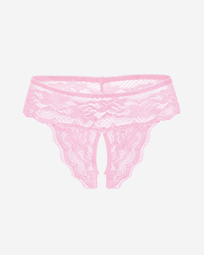 Light pink lace low rise soft hipster panties, lace front panel