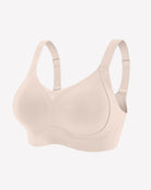Wireless push-up bra, nude beige, wide straps and molded cups