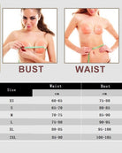 Cotton side-zip corset, model holding measuring tape at bust and waist