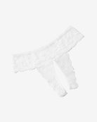 Lace low-rise soft hipsters, white floral lace, scalloped edges
