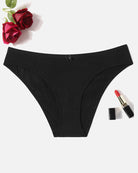 Cotton ribbed hipster panties in black, bow-detail mid-rise