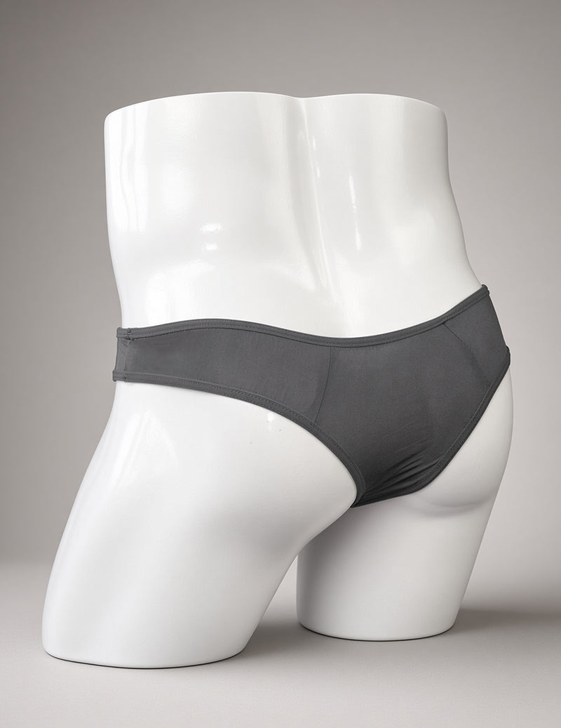 Men Ice Silk Sheer G-String Thong - Black