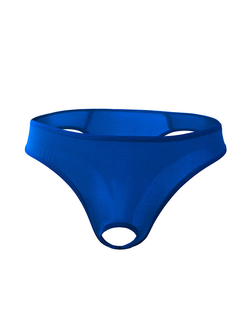 Men Ice Silk Sheer G-String Thong - Dark Blue