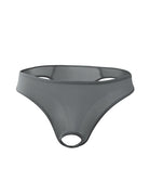Men Ice Silk Sheer G-String Thong - Gray