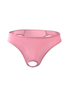 Men Ice Silk Sheer G-String Thong - Pink