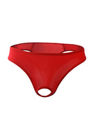 Men Ice Silk Sheer G-String Thong - Red