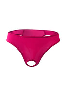 Men Ice Silk Sheer G-String Thong - Deep Rose