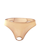Men Ice Silk Sheer G-String Thong - Skin