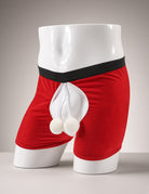 Men Christmas Ball Print Open Crotch Boxers - Red