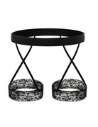 Men Lace Garter Strap Thong - Black