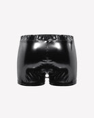 Men Glossy Keyhole Crotchless Boxer Briefs