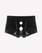 Men Glossy Keyhole Crotchless Boxer Briefs