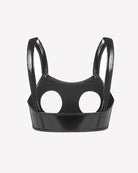 Glossy Cupless Bra with Wide Straps