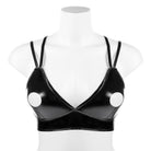 Glossy Criss-Cross Strap Cupless Bra