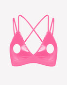 Glossy Criss-Cross Strap Cupless Bra