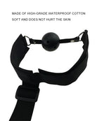 Black neck collar with ball centerpiece and adjustable buckle strap, metal fasteners