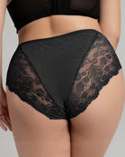 Plus size lace panties, black sheer lace sides and triangle back panel
