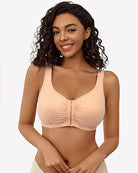 Papaya front-clasp non-wired breathable bra with adjustable straps