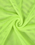 Sheer mesh fabric for bodysuit, neon green close-up texture
