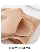 Beige strapless bandeau bra with removable chest pad