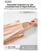 Beige floral lace strapless bandeau bra with integrated cup panel and scalloped hem