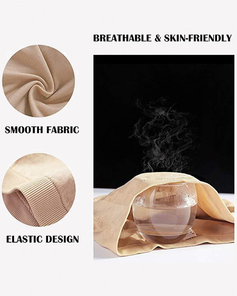 Beige seamless tube bandeau bra, folded with smooth fabric texture