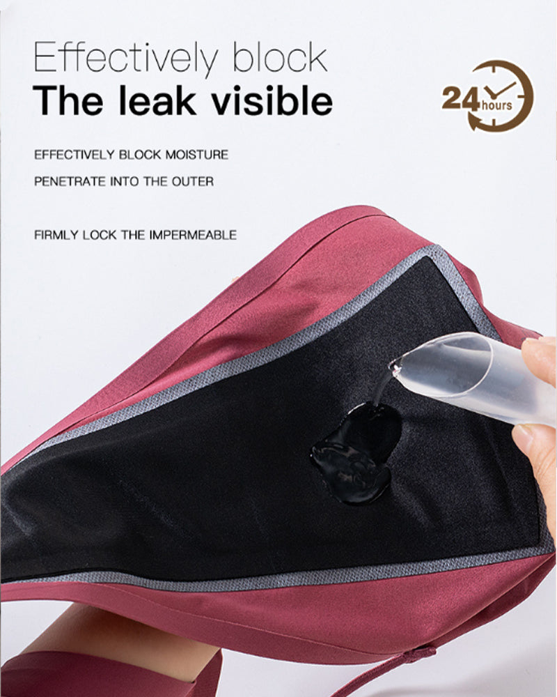 Wine red leakproof period panties with black leakproof lining panel