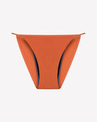 Orange leakproof period panties, front view with dark absorbent panel