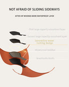 Orange leakproof period panties diagram showing layered absorbent zones