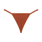 Orange ribbed micro string thong with thin side straps