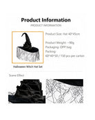 Black witch hat with spiderweb veil, product size 40x45 cm