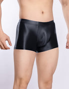 Men Shiny Transparent Boxer Briefs Low Rise U-Convex Pouch
