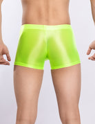 Men Shiny Transparent Boxer Briefs Low Rise U-Convex Pouch