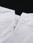 Halter Deep V Cropped Top Wide Leg Pants Set - White