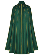 Medieval Gold Trim Velvet Cloak Cape - Green