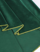 Medieval Gold Trim Velvet Cloak Cape - Green