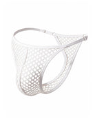 White fishnet mesh G-string thong with adjustable side straps